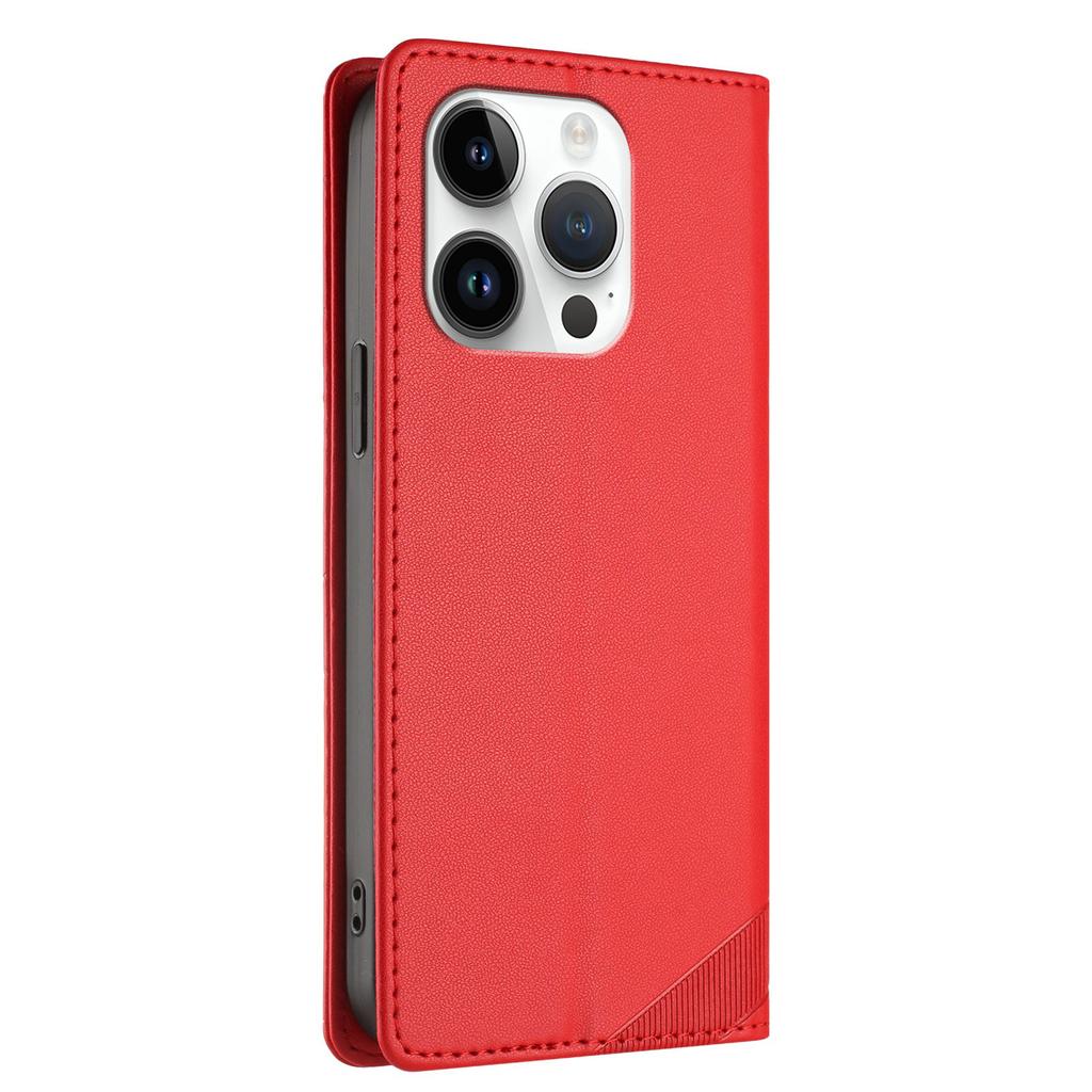 For iPhone 14 Pro Phone Cases Punk Style Imprinted Wallet Stand Leather Cover