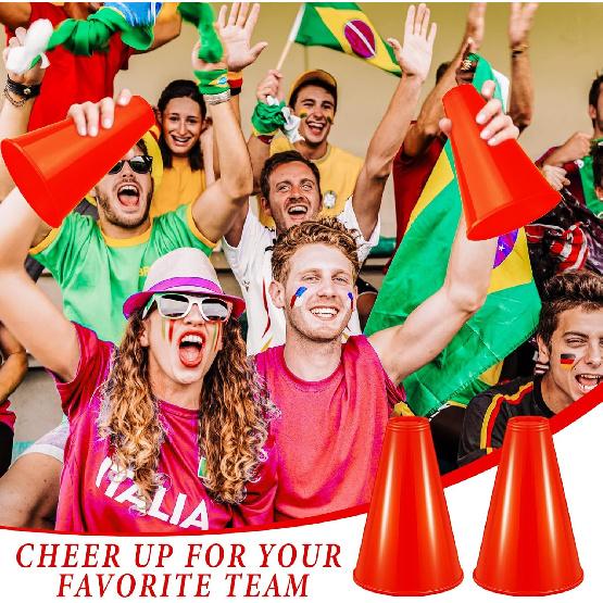 Sosation 24 штуки Мегафон для чирлидинга и помпоны для чирлидинга для создания шума, сувениры для вечеринок, спортивный мегафон для поддержки, помпоны для поддержки, танцы с мячом