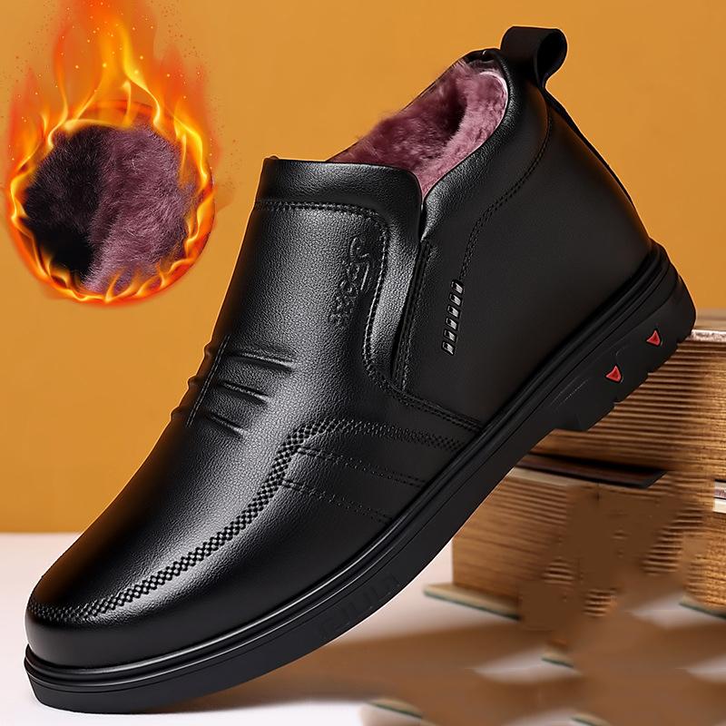 Модные брендовые мужские зимние ботинки из натуральной кожи, водонепроницаемые, теплые, шерстяные, повседневные, рабочие ботинки для активного отдыха, очень теплые, износостойкие, мужские ботинки