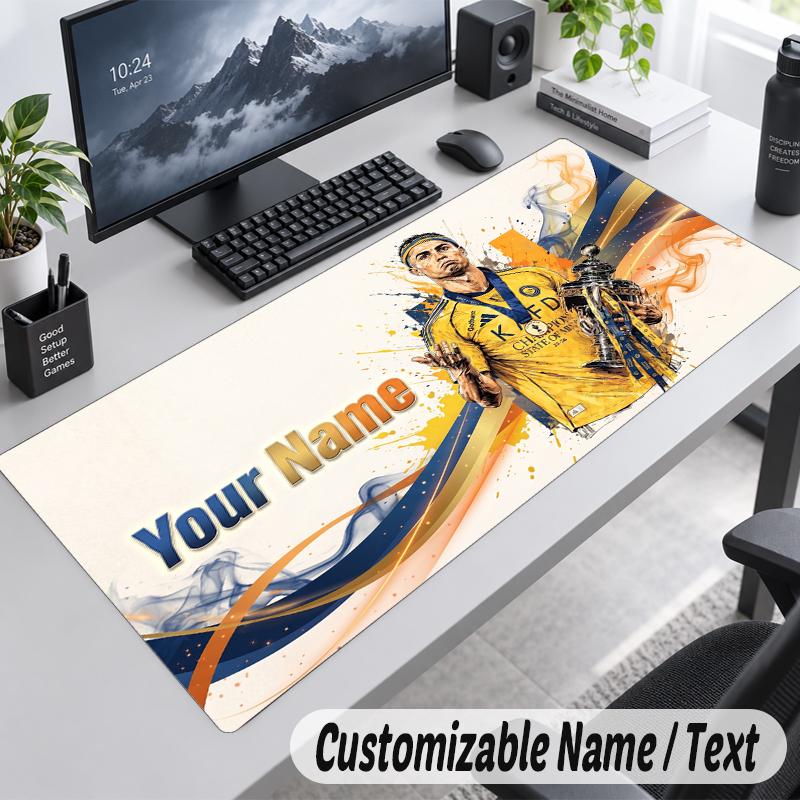 Custom Name Text Mouse Pad Cristiano Ronaldo Personalized Desk Pad For Work And Gaming