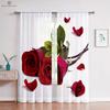 Романтичные шторы с красными розами и цветочным узором, в стиле ретро, для спальни, гостиной, кабинета, кухни, индивидуальное украшение для дома, 2 шт.
