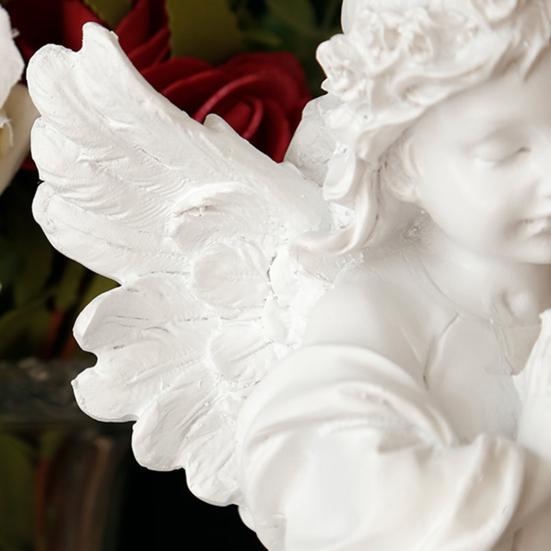 Молитвенный ангел, статуэтка ангела-хранителя, белая крылатая фея, скульптура, домашний офис, книжная полка, украшение для рабочего стола, орнамент