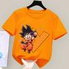 Детская футболка Dragon Ball Goku Мультяшная с буквами от A до Z Топ для мальчиков и девочек Оранжевая одежда Новая детская одежда с коротким рукавом Подарок