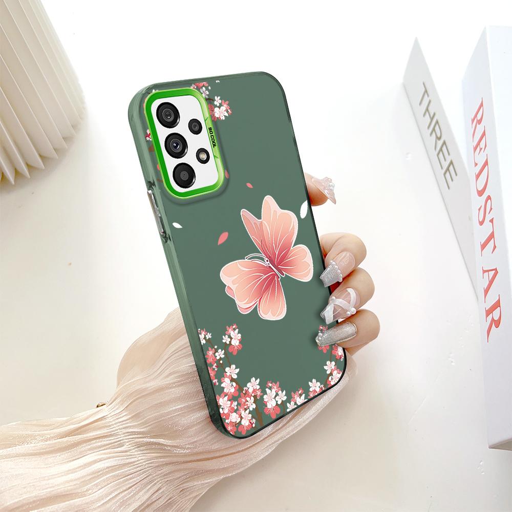 Окрашенный узор, цветной серебристый, двухсторонний, жесткий, противоударный чехол для телефона Samsung