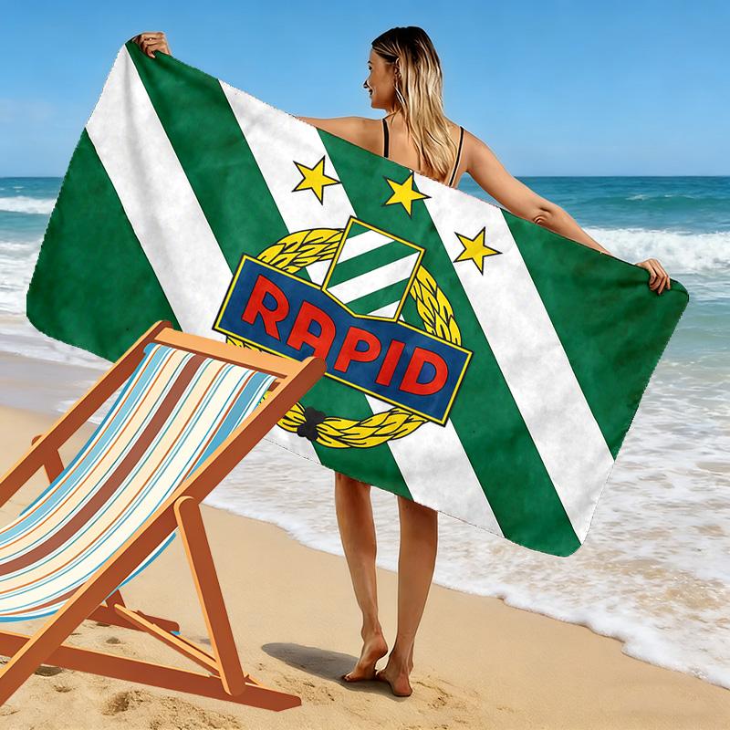 Пляжное полотенце Rapid Vienna Print, Большое мягкое быстросохнущее полотенце для пляжа, кемпинга, плавания