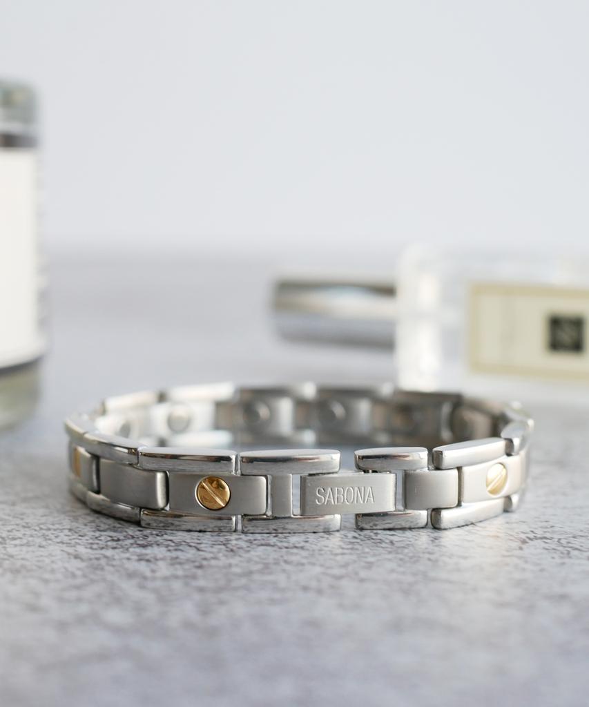 Sabona London 327 Executive Nailhead Duet Magnetic Bracelet