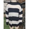 Plus Size Temperament Round Neck Long Sleeve Knit Sweater Women's Autumn and Winter Striped Loose Casual Sweater