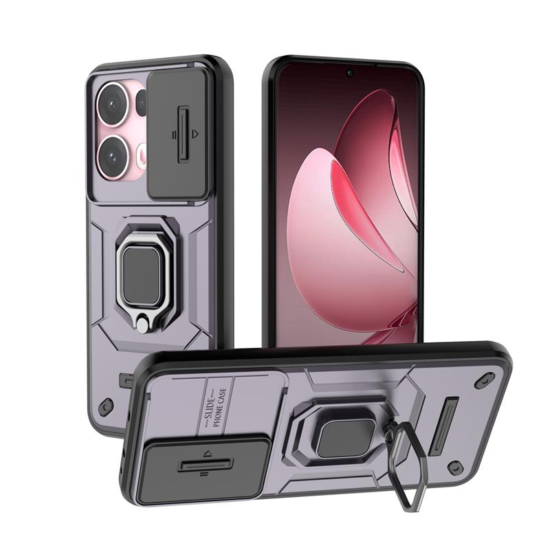 For OPPO Reno 13 Pro 5G Case Slide Lens Protect Shockproof Armor Phone Cases For OPPO Reno13 Pro Reno13Pro Ring Holder Cover