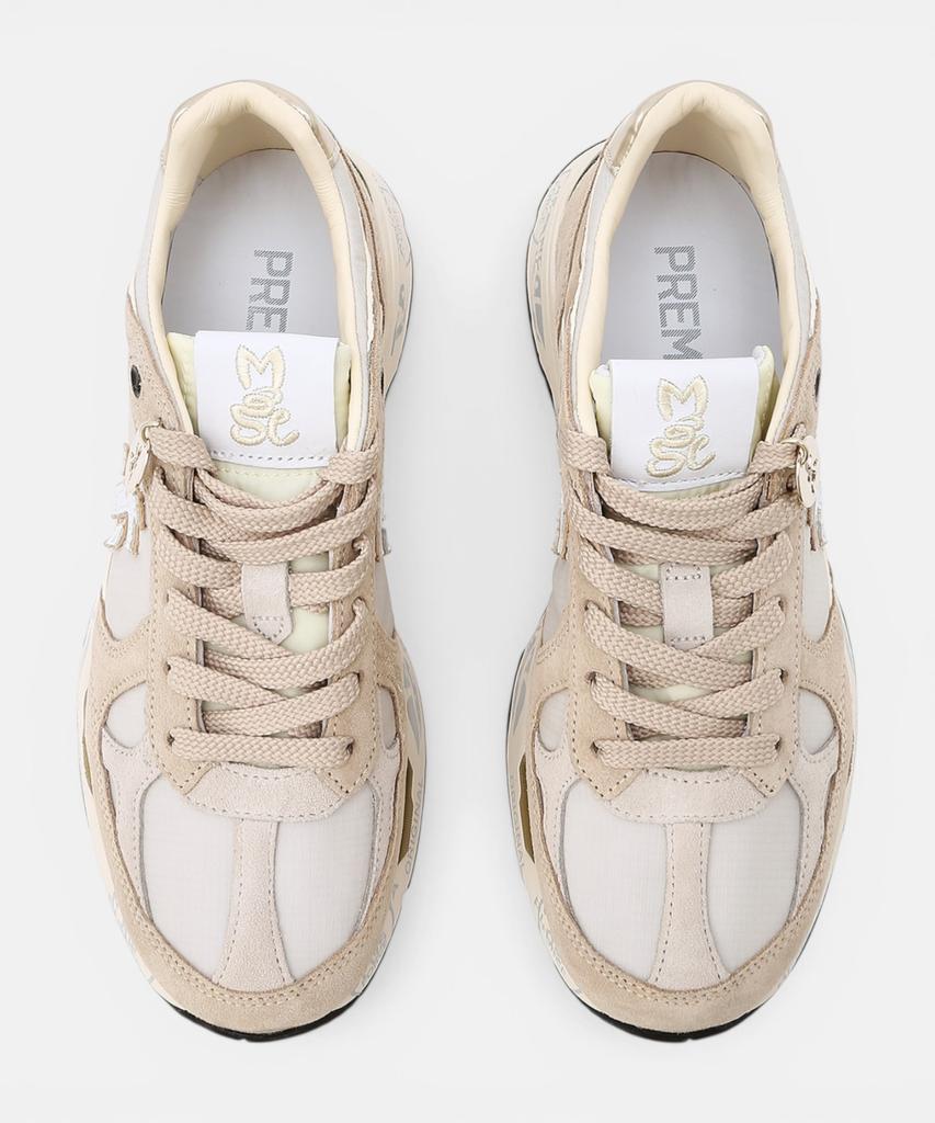Premiata [26Ss][Mase] Beige Logo Patch Cowhide Women'S Sneakers
