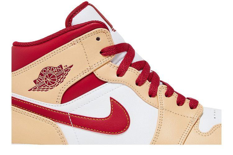 Air Jordan 1 Mid 'Light Curry Cardinal Red'