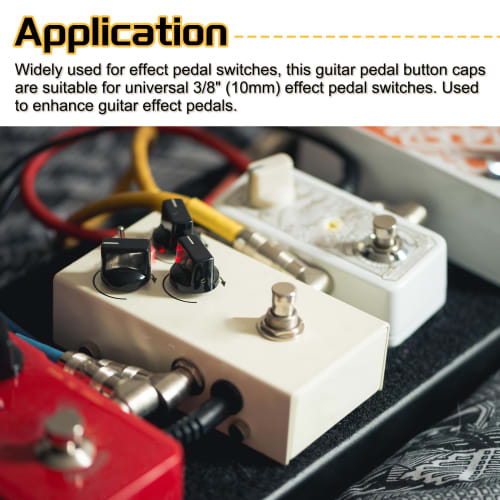 uxcell 10pcs Footswitch Toppers Guitar Pedal Button Caps Plastic Footswitch Top Covers for 3/8 Inch Guitar Effect Pedal Buttons, Red, Green, Blue, Dar