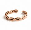 Браслет-манжета из плетеной чистой меди, регулируемое открытое кольцо из витой проволоки для мужчин и женщин