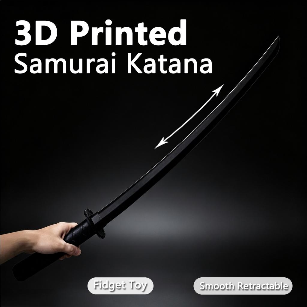 3D-печатная гравитационная катана, выдвижной самурайский меч, фиджет-игрушка, косплей-реквизит из аниме, игрушка для снятия стресса, подарок для подростков, мальчиков