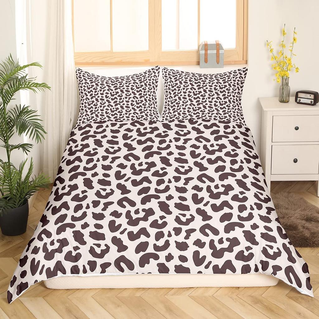 Розовый леопардовый пододеяльник King Queen, девчачий комплект постельного белья с блестками, узор «шкурка гепарда», пододеяльник из 2/3 предметов из полиэстера