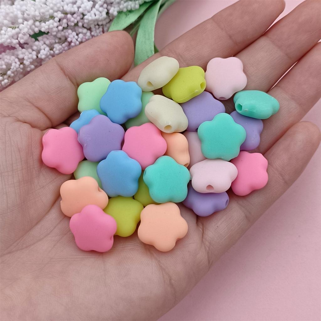 Creative DIY Necklace Fashion Rubber 30PCS 10 Colors Loose Beads Flowers Beads Jewelry Making 15*7mm Bracelets