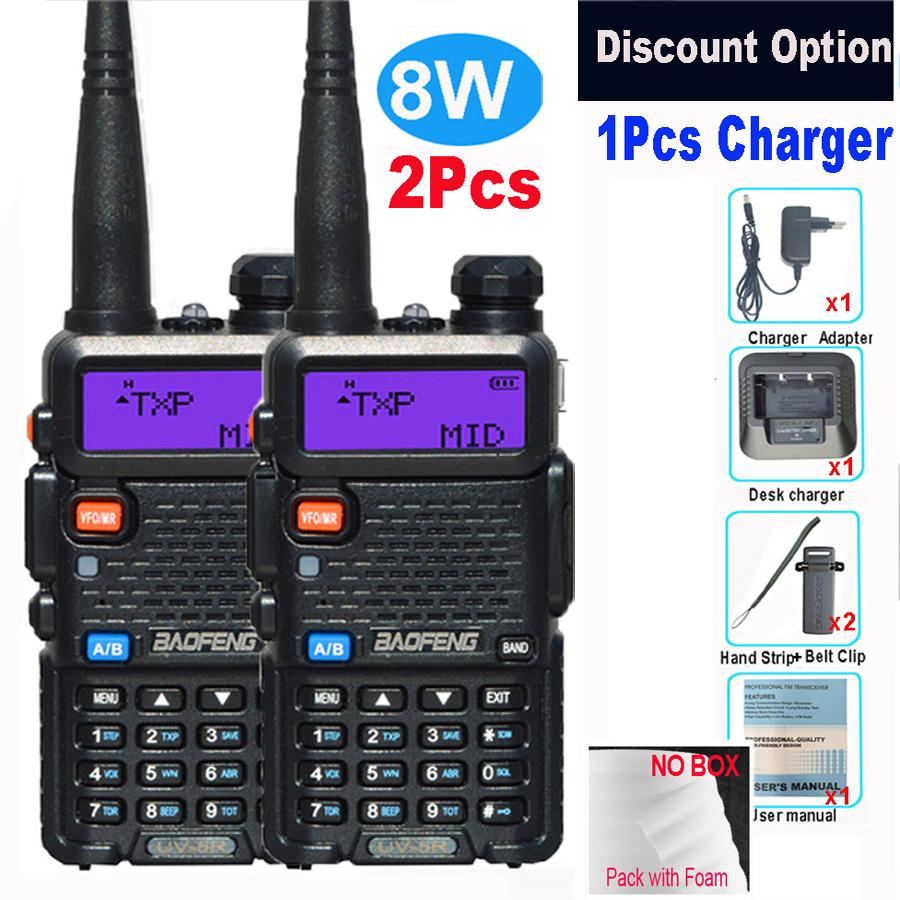 2 шт. Рация Baofeng 5 Вт/8 Вт Портативная любительская CB Двухдиапазонная VHF UHF Трансивер Радиостанции для двусторонней связи Охота 2-сторонние радиостанции UV-5R/5Rmini UV-82