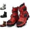 New Men's Motorcycle Boots Genuine Leather Military Combat Boots Gothic Skull Punk Boots Tactical Boots Men Platform Basic Boots