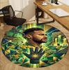 Neymar Jr Pattern Round Rug, Indoor/Outdoor Mat, for Picnic, Gameroom, Bedroom, Office, Living Room, Home Decor Carpet, Birthday Gift