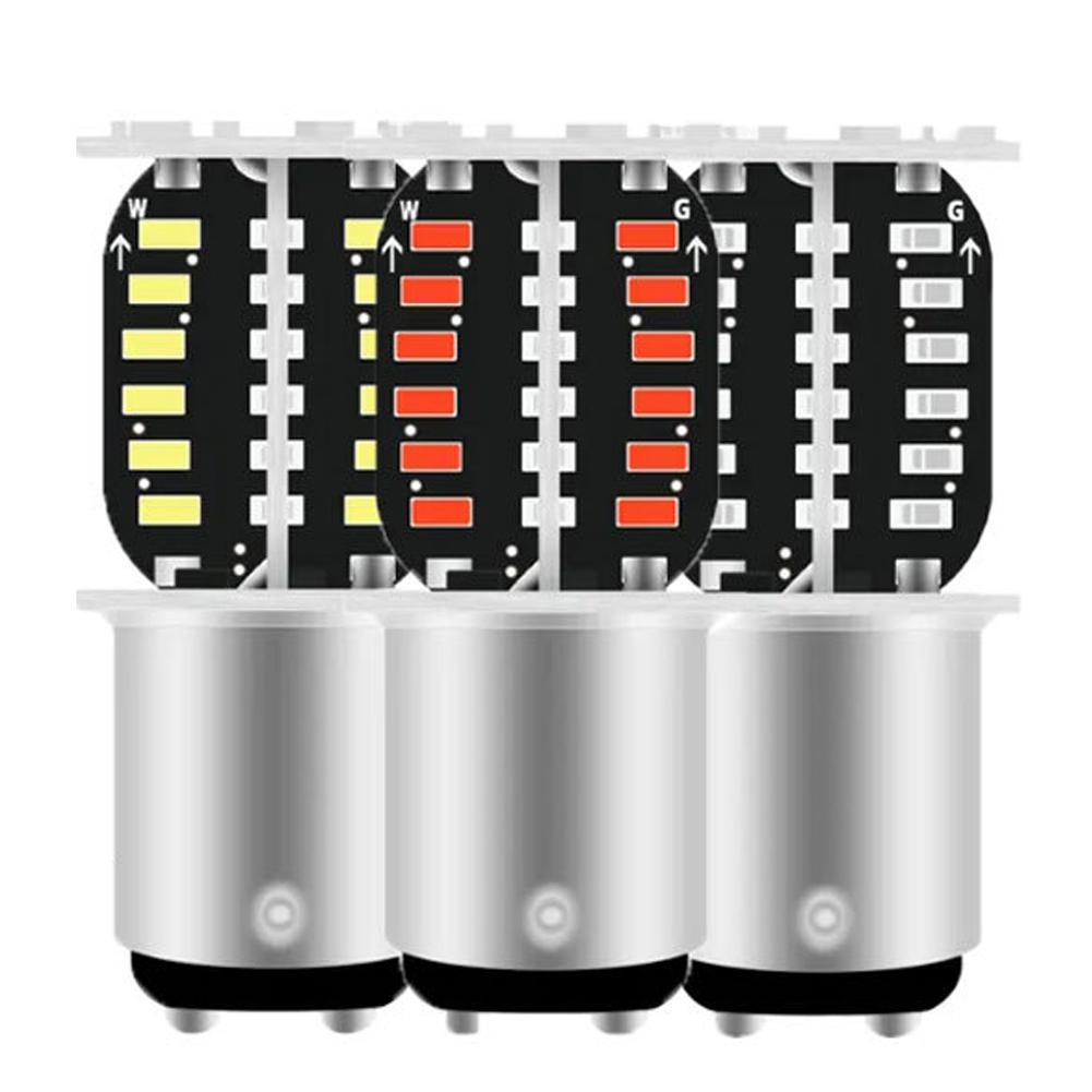 Мотоцикл 1157 светодиодный стоп-сигнал BAY15D LED 64SMD DRL мигающий стробоскоп для воды задний ход стояночный фонарь автомобильный указатель поворота задний фонарь