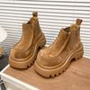 Модные балетки на платформе женские ботильоны до щиколотки повседневные замшевые зимние спортивные туфли модное платье новые ботинки 2025 дизайнерские готические женские ботинки челси