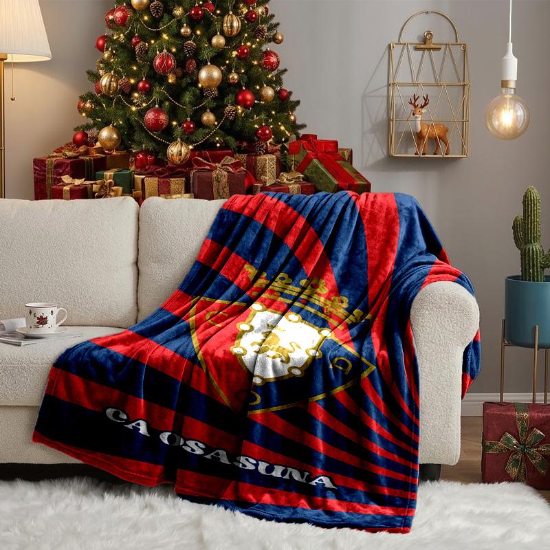 Red Blue Shield Atletico Blanket Lightweight Ideal Bedding Blanket Perfect for Travel, Camping, Living Rooms, Offices, Sofas, Fan Christmas gift