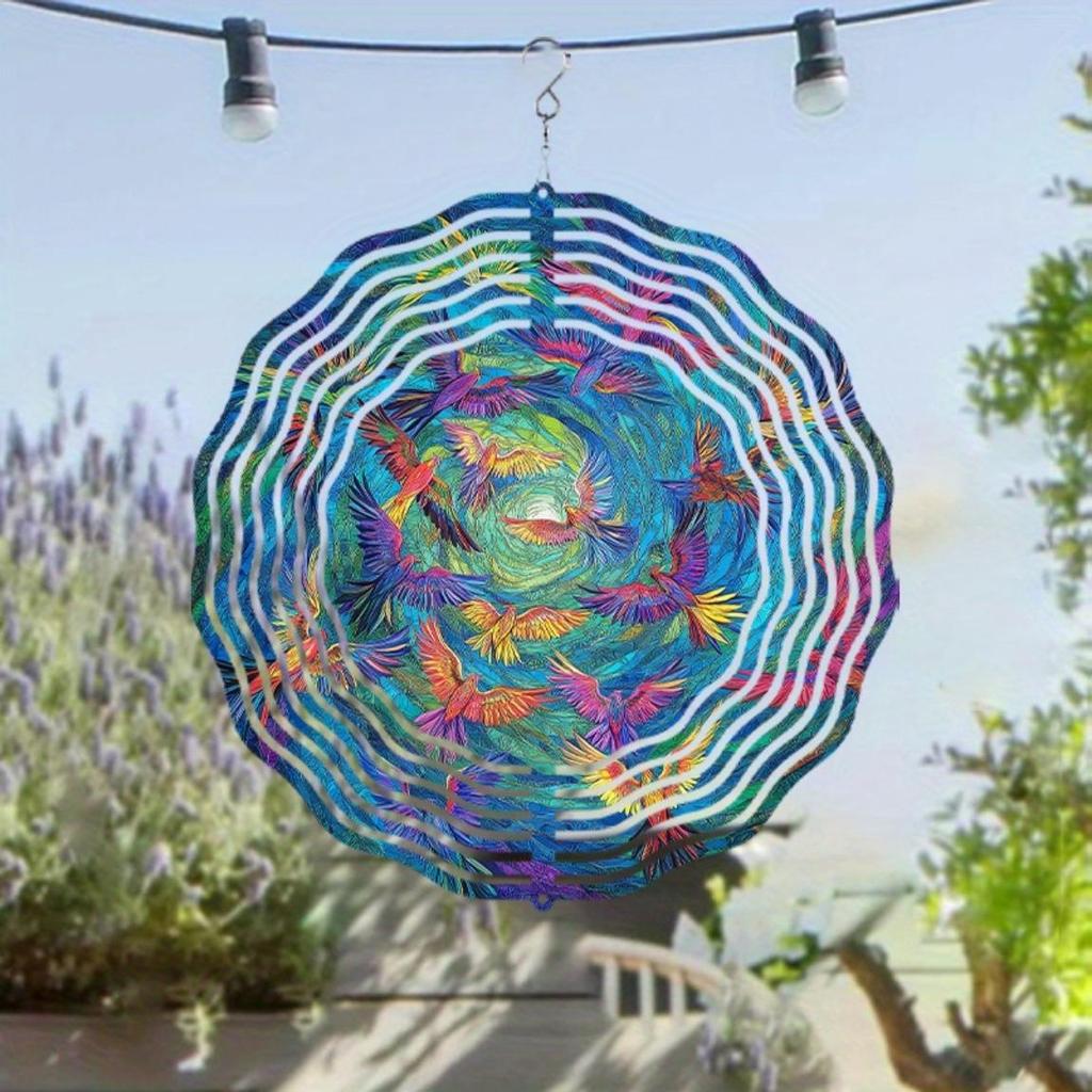 Vibrant Phoenix Wind Chime Colorful Metal Garden Decor with 360 Hook Ideal for Spring Summer Balcony Outdoor Space Durable Wind Chimes for Patio Yard