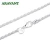 3mm 4mm Twist Rope Chains Lobster Clasp Collares Necklaces Women 925 Silver Statement Chain Necklace for Men