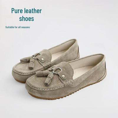 Женские лоферы из натуральной кожи с кисточками 2025 года – Повседневная обувь слипоны для беременных