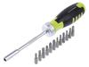 Ratchet Screwdriver with 12 Bits, Storage In the Handle