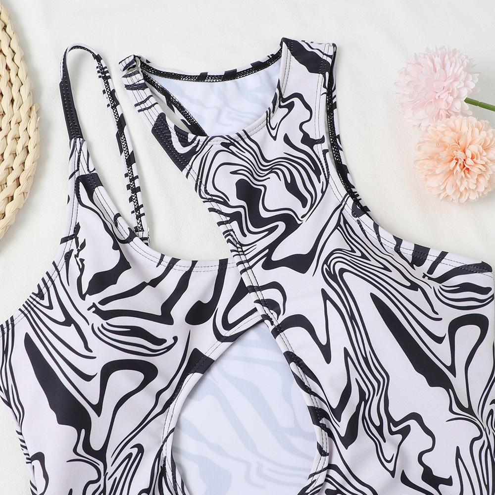 Solid Hollow Out One Shoulder Swimwear Women Summer Bathing Suits One Piece Swimsuit Sexy Bikini Beachwear