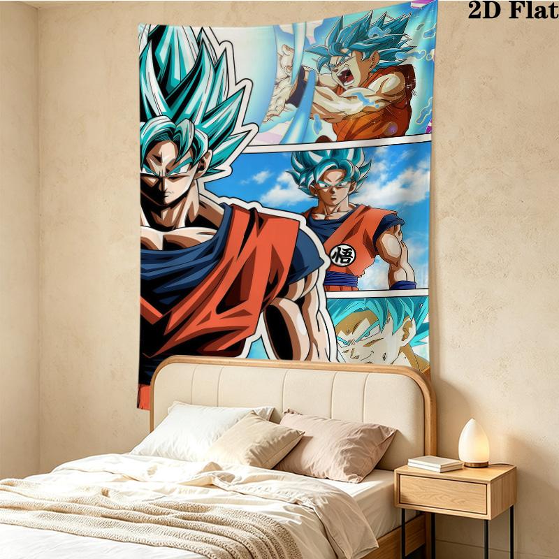 Son Goku Wall Tapestry Aesthetic Wall Hanging Printed Fabric Blanket Decorative Tapestries For Bedroom Living Room Home Decor