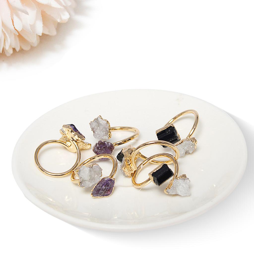 Handmade Crystal Cluster Rings Finger Jewelry Adjustable Size Rings Unique Druzy Stone Open Rings Fashionable Ornament