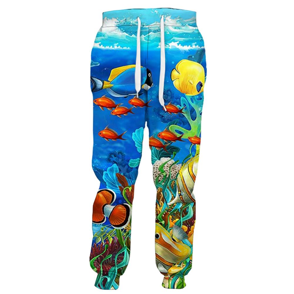 Spring Autumn Fashion Mens Pants Funny Sea Life Reef Dolphin 3D Printed Trousers Sportwear Casual Sweatpants Streetwear Joggers