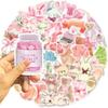 50 Cartoon Hand-painted Pink Bear Life Graffiti Stickers Decorative Guitar Notebook Suitcase DIY Waterproof