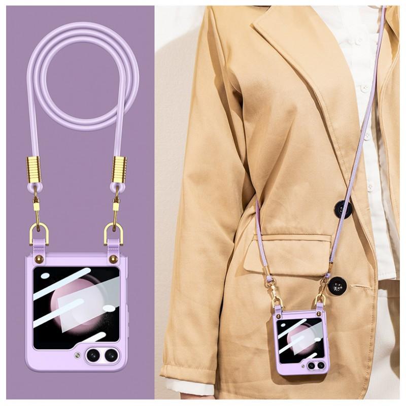 Crossbody Strap Phone Case Galaxy Z Flip 6 5 4 3 Slim Shockproof Protective Cover