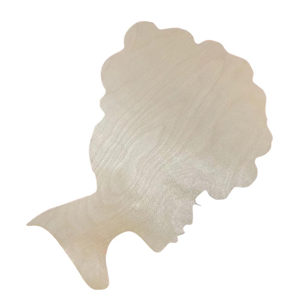 Head Silhouette Mother's Day Wooden Wreath Template DIY Craft Home Decoration Board