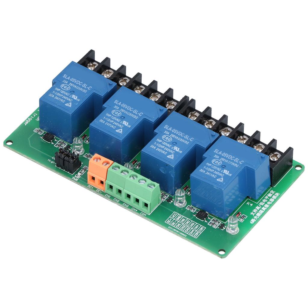 Relay Module 4 Channel 30A High Low Level Current Relay Module with Isolation Optocoupleur5V