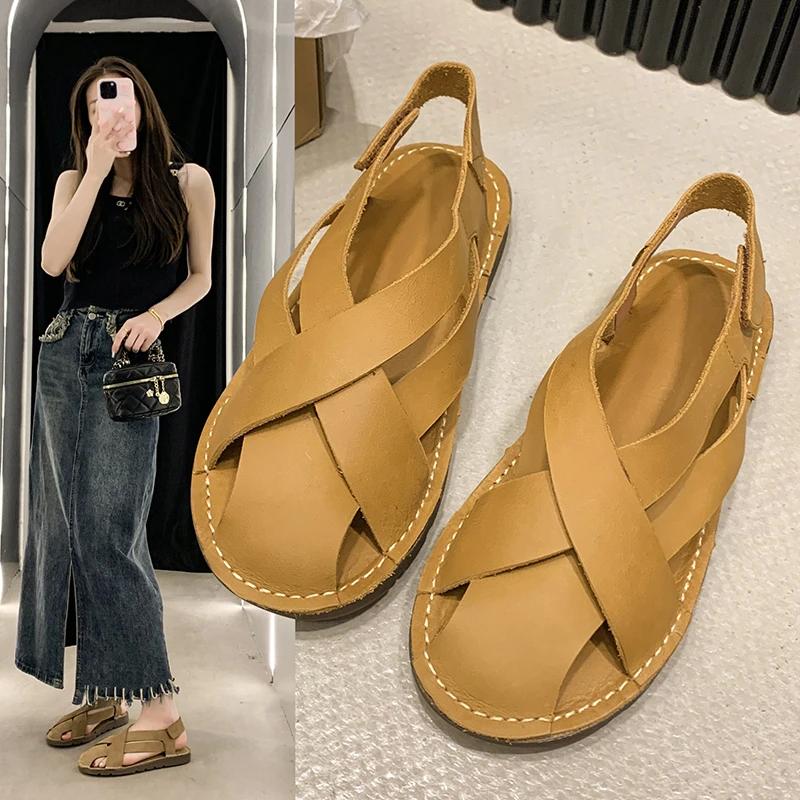 Fashion 2025 Luxury Women Shoes Sandals Flat Low Heel Sneakers Casual Gladiator Barefoot Loafers Slip-on Summer Spring Comfortable