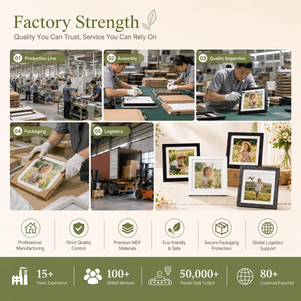 Wood Picture Frame Durable Lightweight Square Photo Frame Wall Hanging Tabletop Home Decor 6x6 8x8 10x10 12x12 14x14