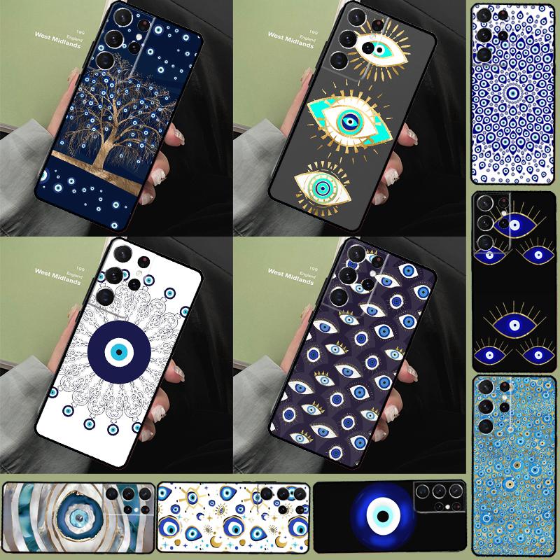 Evil Eye Phone Case For Samsung Galaxy S25 Ultra S9 S10 S20 S21 S22 S23 S24 Plus S24 FE Bumper Cover