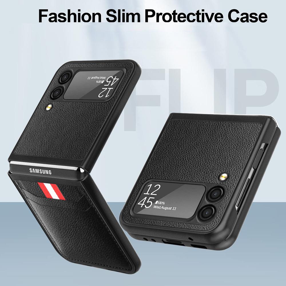 Защитный кожаный чехол-сумка для Samsung Galaxy Z Flip 4 3 5G Flip4 Flip3 Flip6 Flip5 Flip 5 6, матовый складной чехол