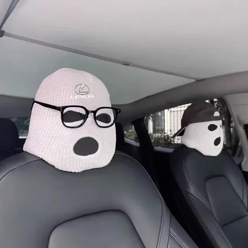 AABGD1 Car Seat Headcovers Personalized Knitted Headcovers Masked Man Funny Hat For Lexus IS250 IS300 RX330 RX350 GX200 GX300 LX470