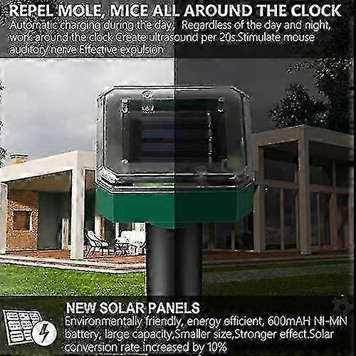 Solar Mole Repellant-4 Pieces, Pest Control, Waterproof Solar Mole Control