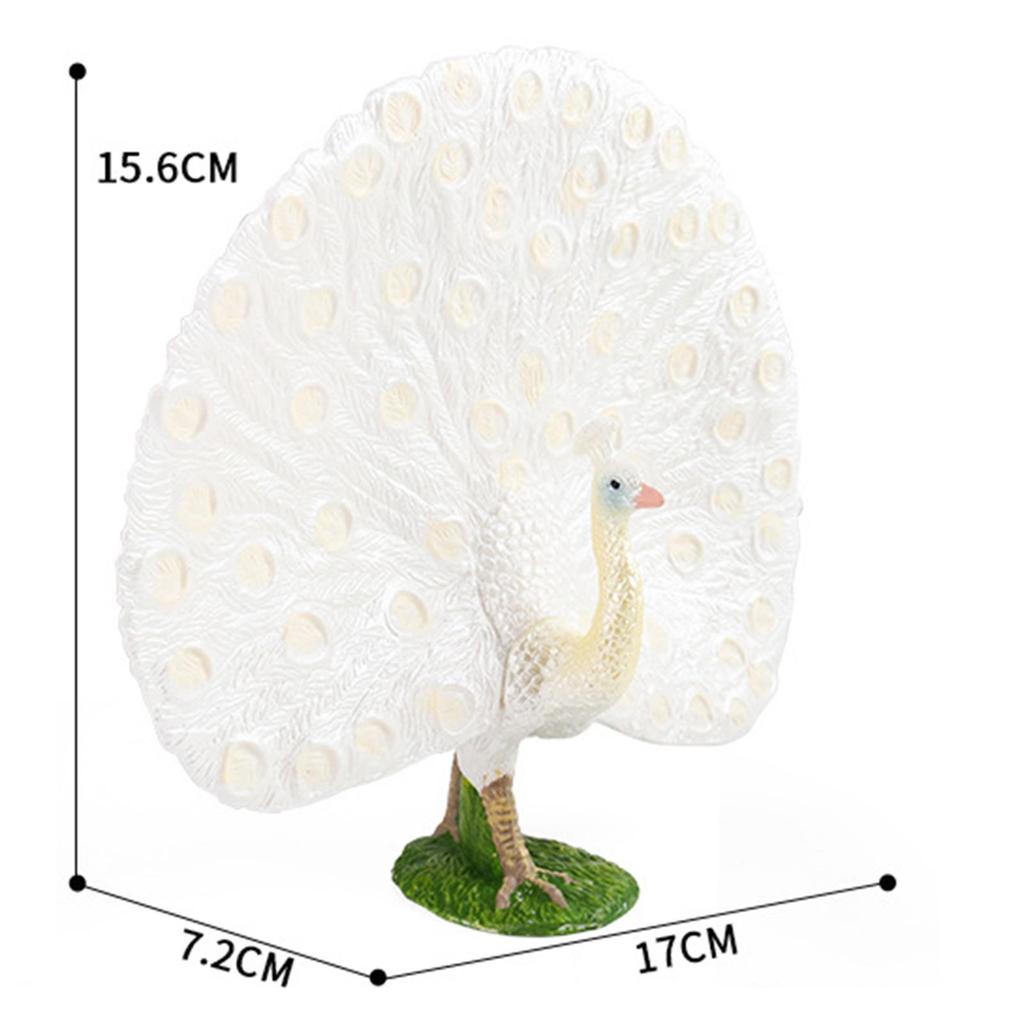 Фигурка дикого животного Обучающая игрушка Дошкольная Декоративная Реалистичная модель павлина Расписанная вручную для украшения офиса, дома, для детей