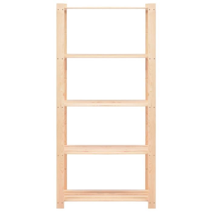 VidaXL 5-Tier Storage Shelves 10pcs 80x38x170 Cm Pine 250 Kg