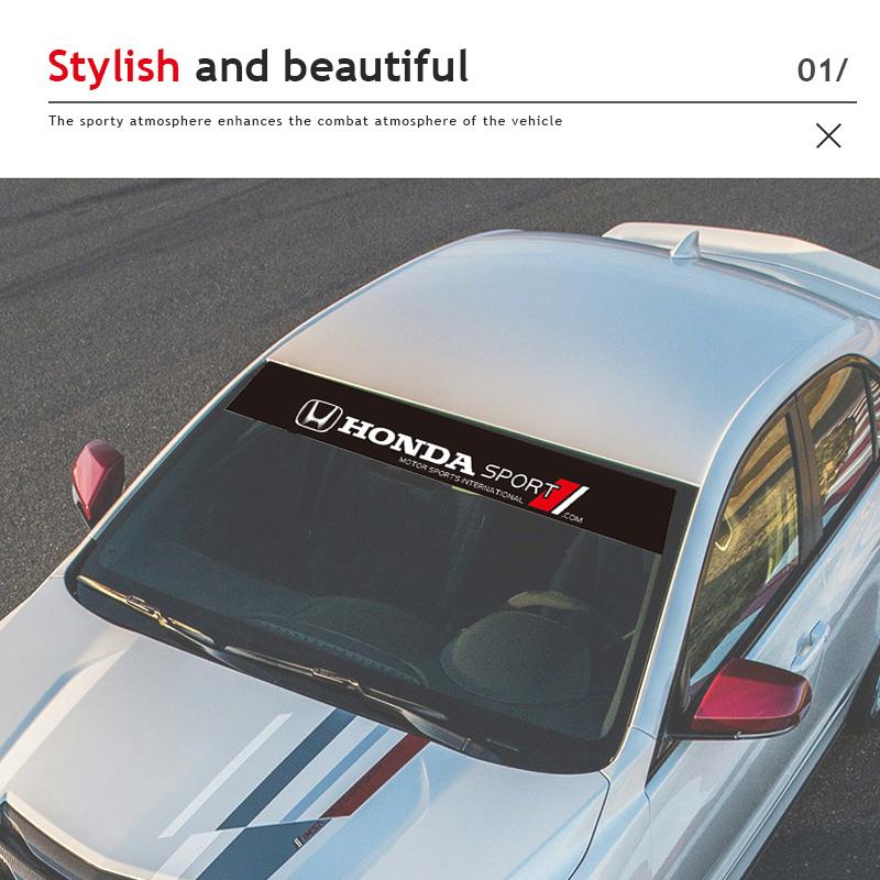 WDR2 Car Sunshade Stickers Auto Front Windshield Decorative Decals For Honda Civic Accord Fit Jazz Pilot CRV Odyssey Passport City