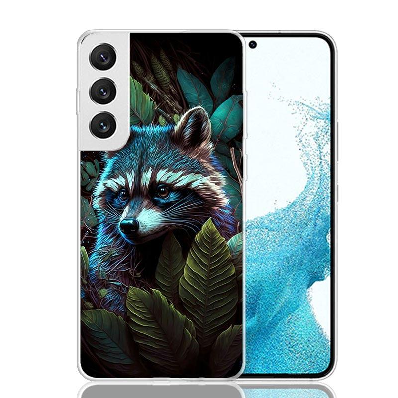 Raccoon Cute Animal Phone Case For Samsung Galaxy S26 Ultra S23 S24 S25 Edge S20 FE S21 S22 Plus Soft Print Shell Cover Fundas G