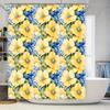 Шторка для душа с цветочным узором, ярко-синяя, желтый цветочный принт для декора ванной комнаты, машинная стирка, водоотталкивающая ткань