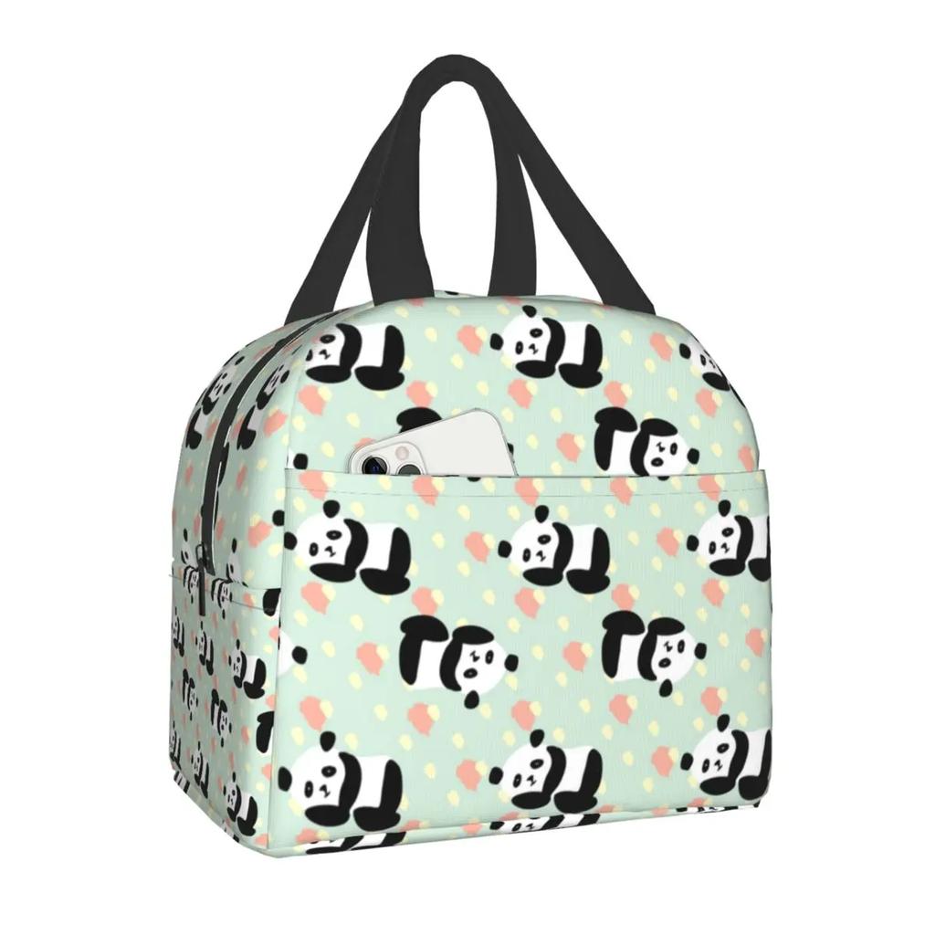 Мультфильм Панда Медведь Изолированный Ланч-Сумка Для Кемпинга Путешествия Водонепроницаемый Охладитель Термальный Ланч-Бокс Для Женщин Детей Школы Работы