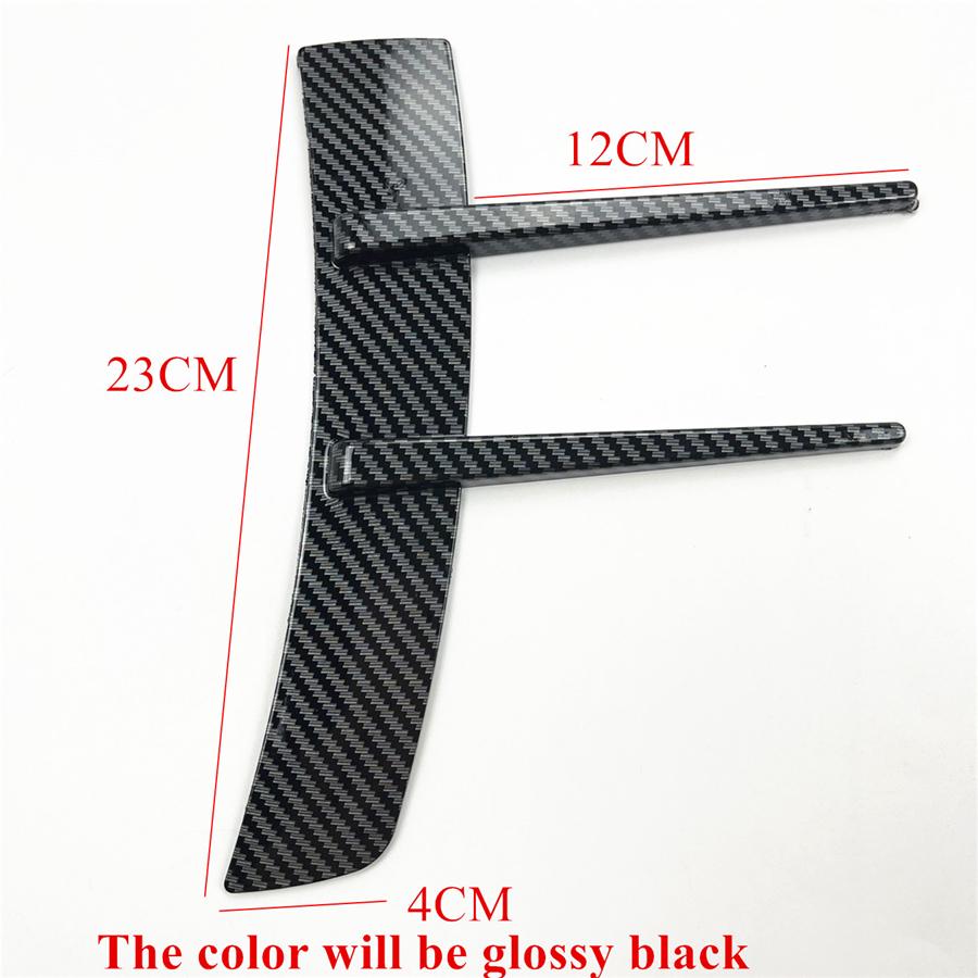 Pair Décor Car Side Fender Wing Shark Fin Badge Bonnet Car Sticker Glossy Black